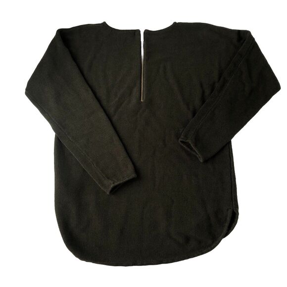 Michael Kors Women’s Knit Sweater Hunter Green Back Zipper Tag Size Medium - Picture 3 of 13